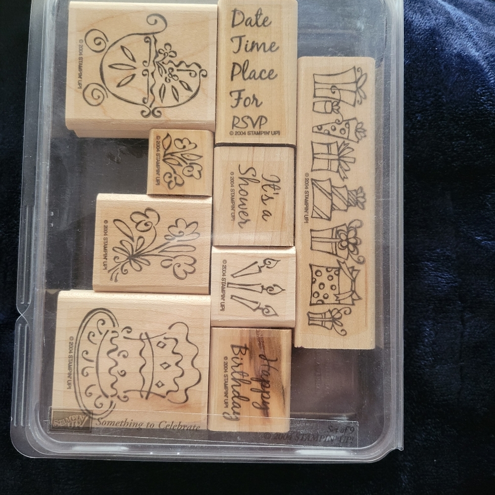 Stampin' Up! Something to Celebrate Wooden Block Rubber Stamp set